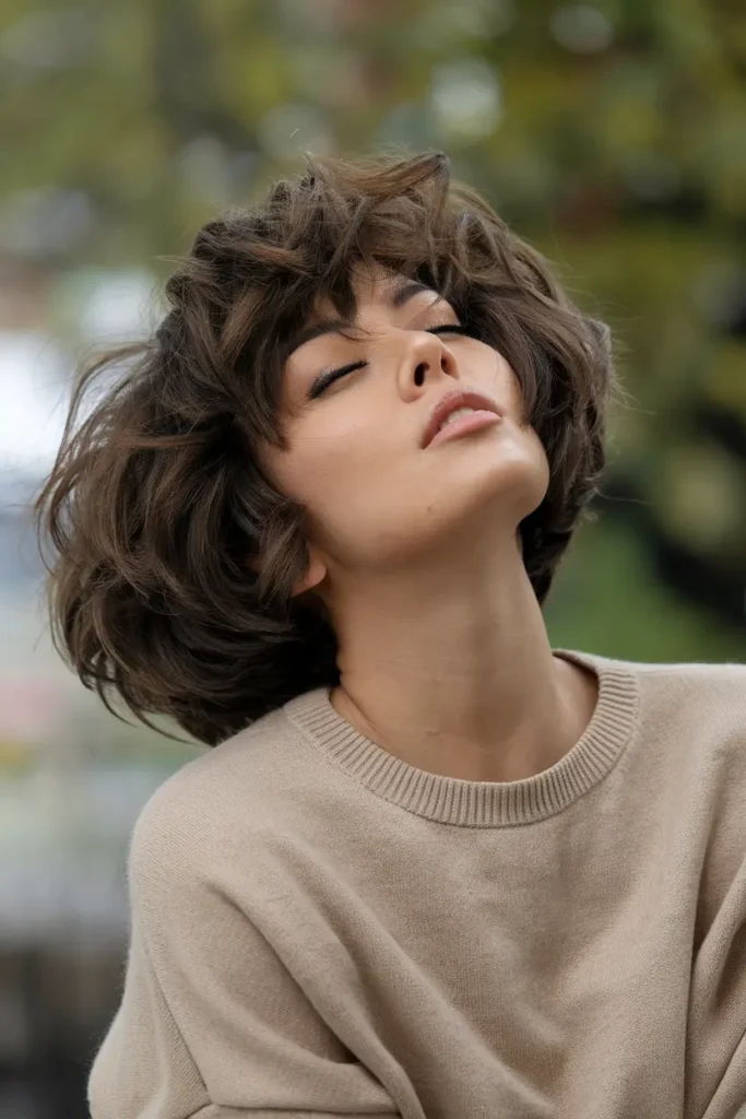 Voluminous Short Curly Bob