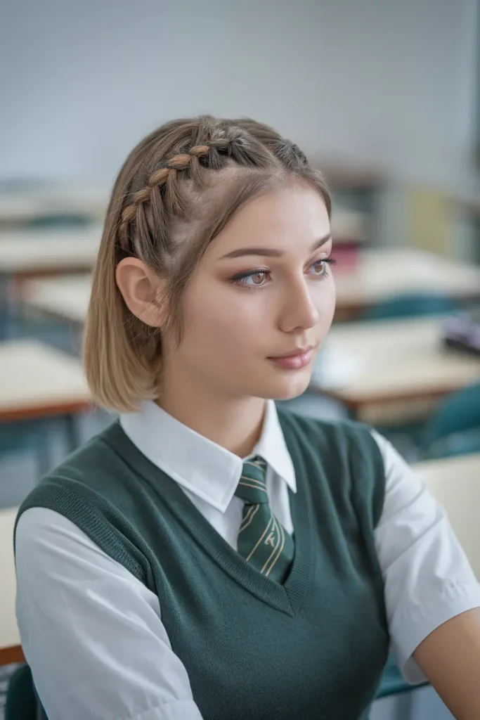 12. Half Up Braided Bun