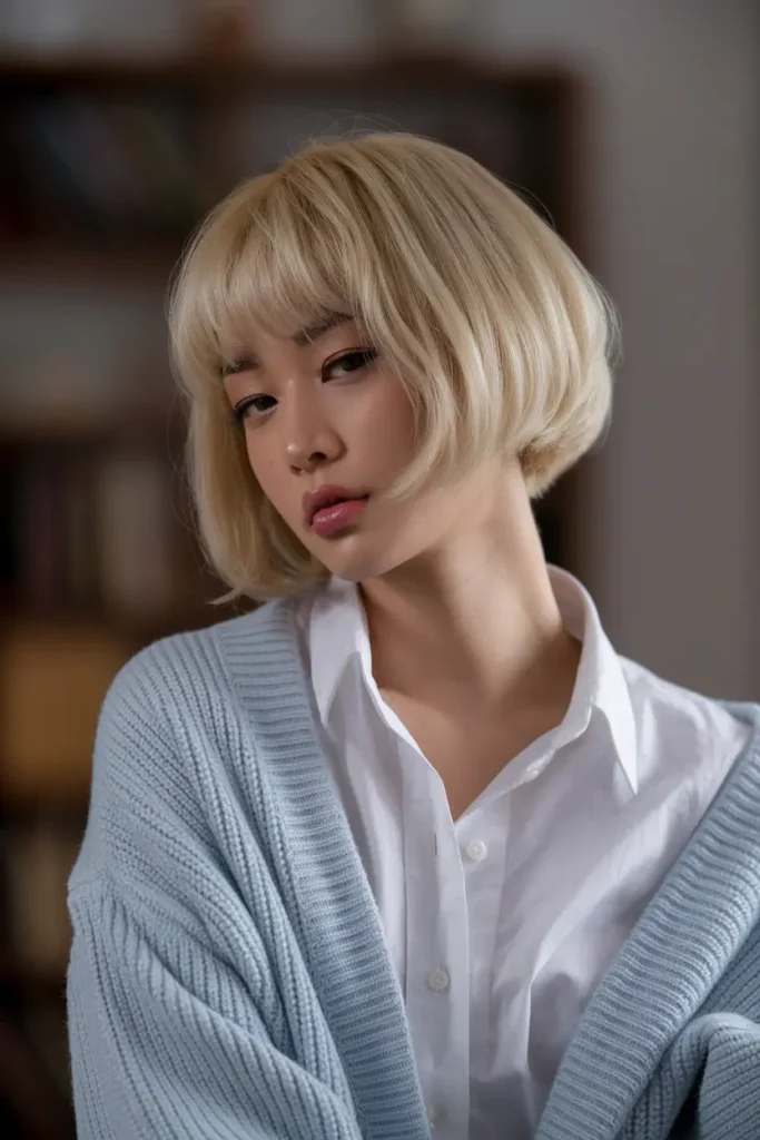 14. Short Blonde Bob Blowout