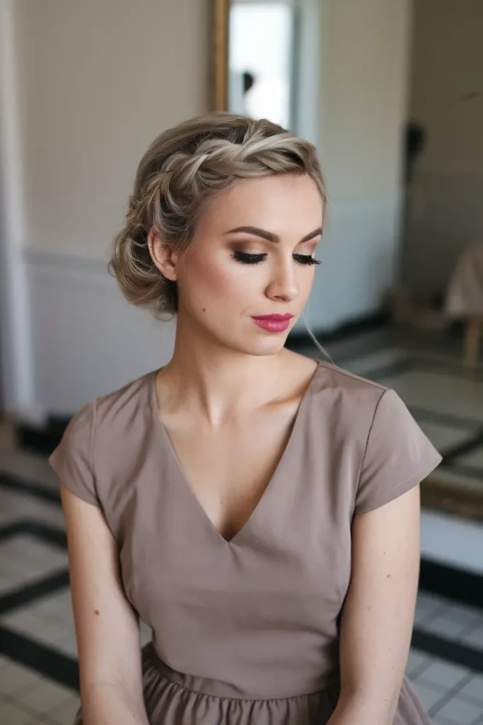 15. Chic Undone Updo for Bob