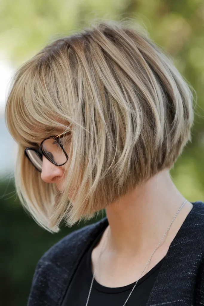 15. Cropped Bob with Bangs and Shaggy Layers