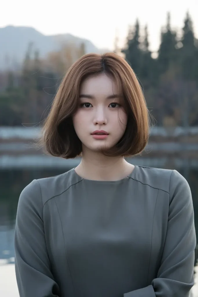 15. Trendy Korean Shoulder Length Hair Blown Out Lob