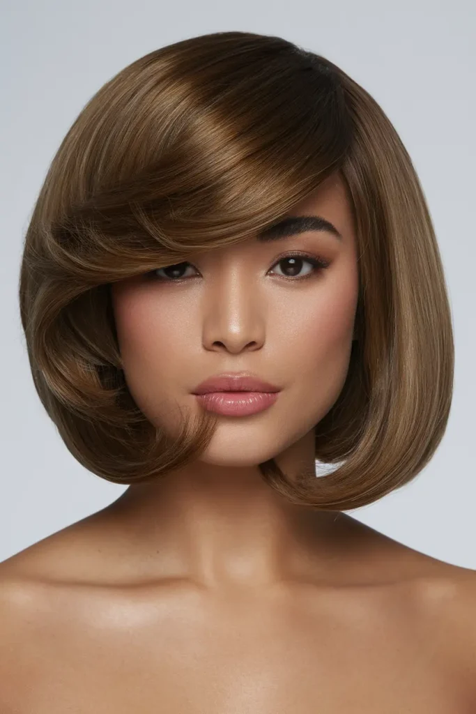 17. Glossy Brown Inverted Bob