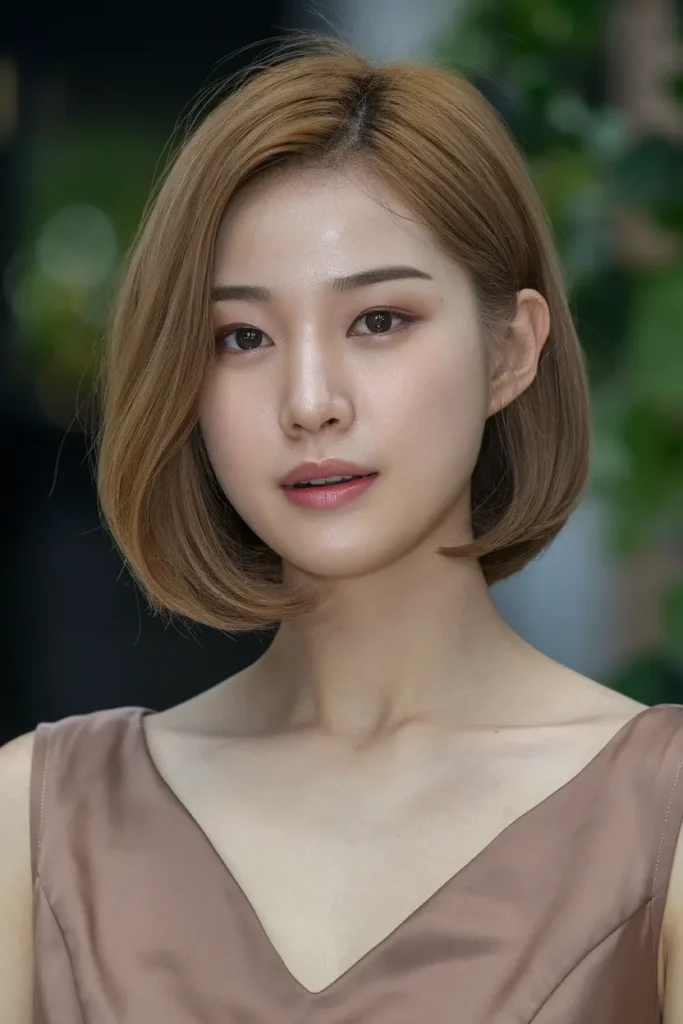 2. Asymmetrical Korean Bob Haircut