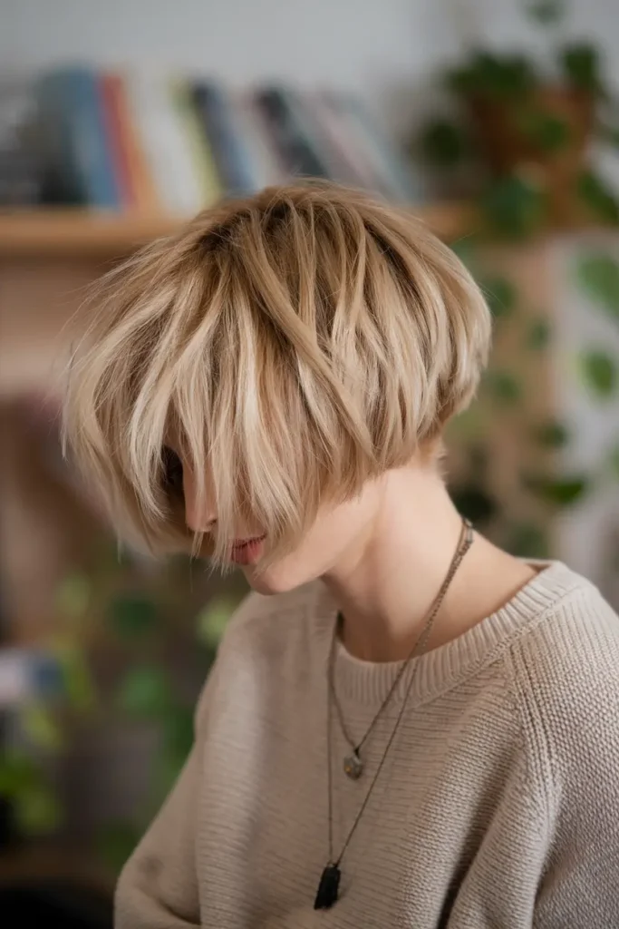 2. Tousled Blonde Bob