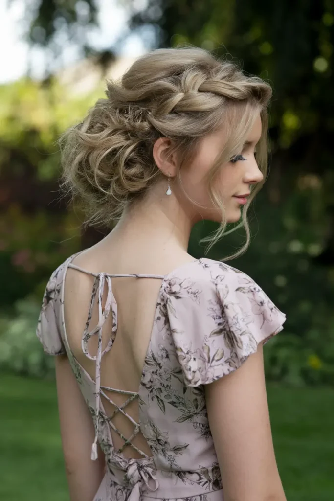 2. Tousled Wavy Updo 1