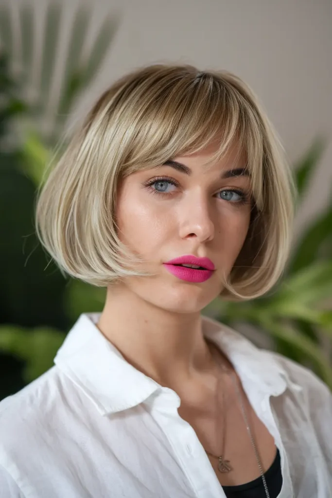 22. Short Bob Shag with Bangs