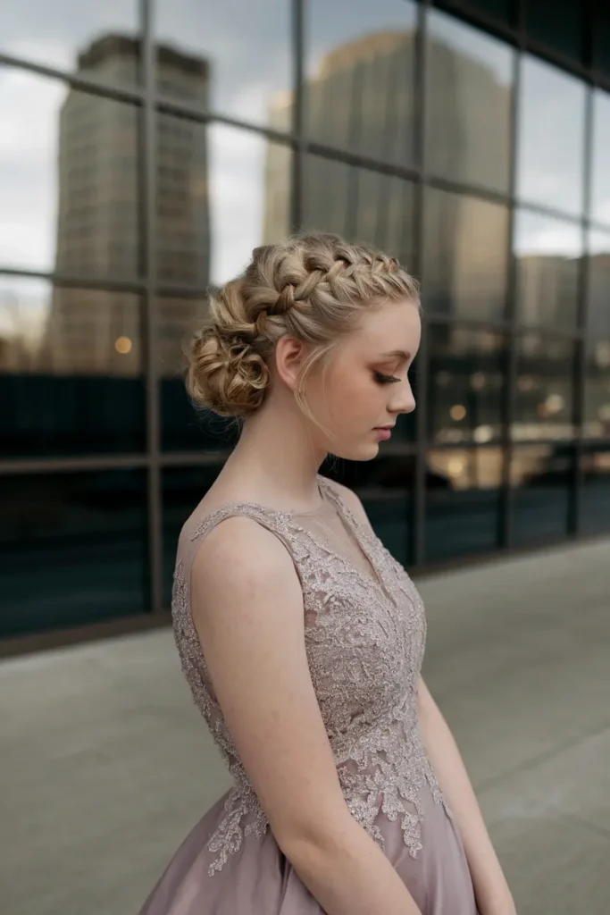 23. Curved Braid Updo 1