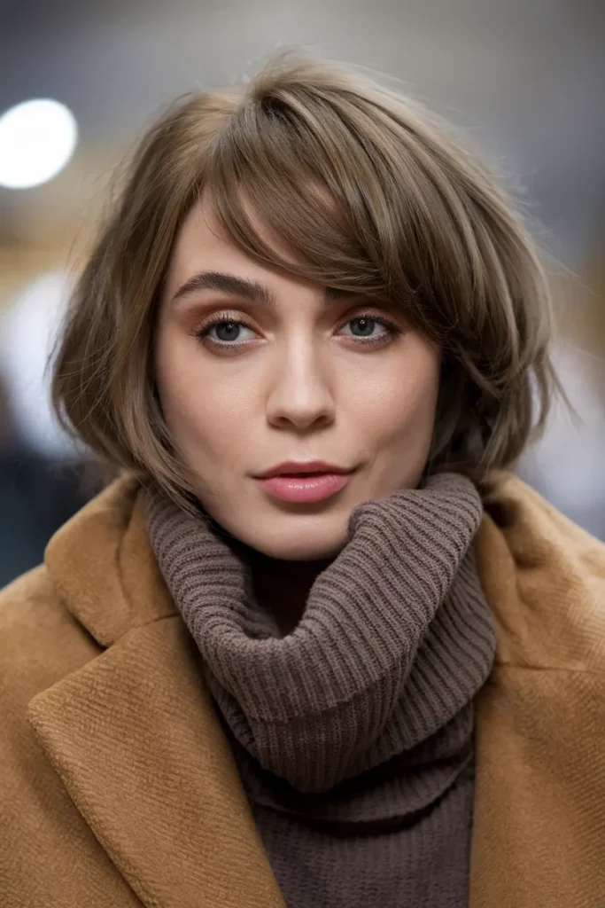 23. Short Rounded Cut with Side Bangs