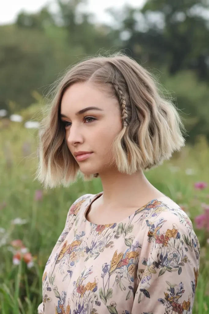 24. Twisted Updo for Short Hair