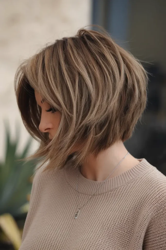 26. Cropped Choppy Brunette Bob