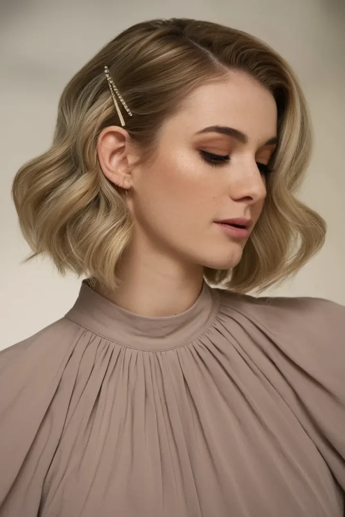 35. Elegant Hairstyle for Neck Length Hair