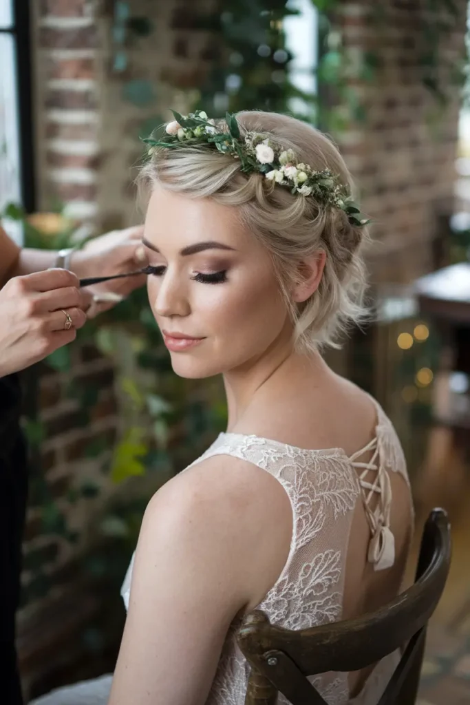 39. Bridal Updo for Short Hair