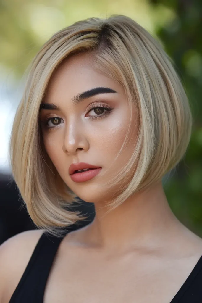 42. Edgy Inverted Bob for Blondes