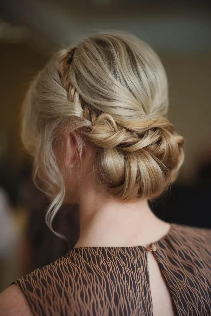 43. Beautiful Twisted Bridesmaid Updo