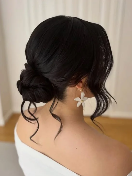 Sleek Low Bun Wedding Hair