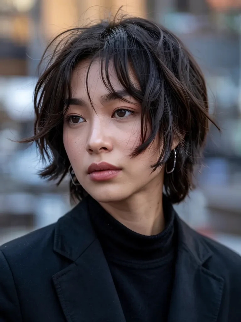 10. Asymmetrical Korean Wolf Cut