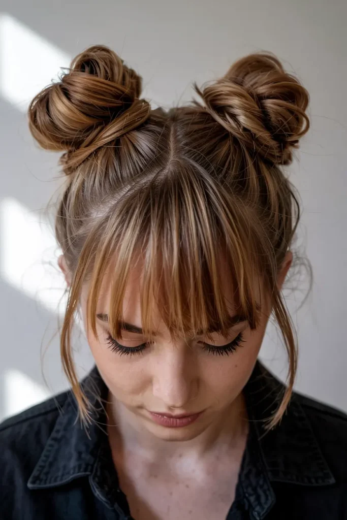 10. Double Bun Updo