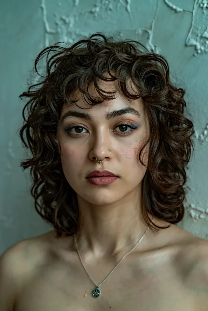 15 Wolf Cut Curly Hair Looks You’ll Love 10 10.assymetrical curly cut