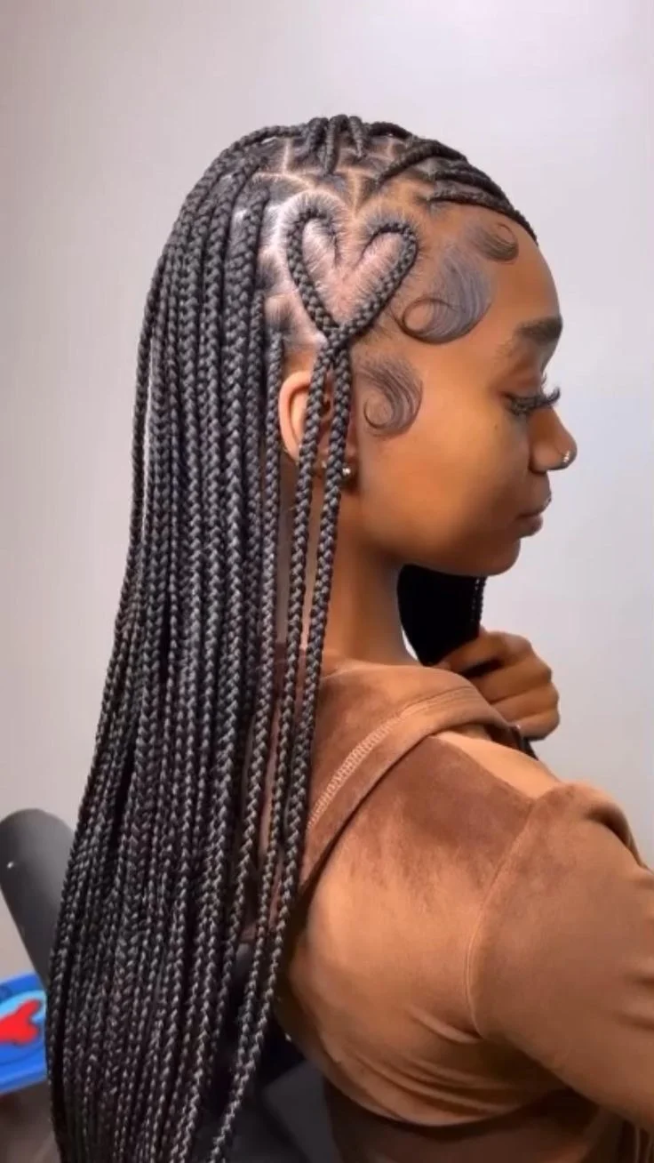 Heart-Parted Braids