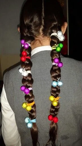 Two Pigtails with Beads