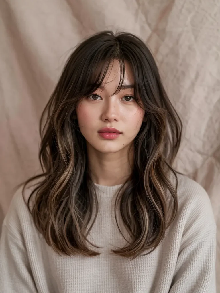 11. Korean Wolf Cut with AirTouch Balayage