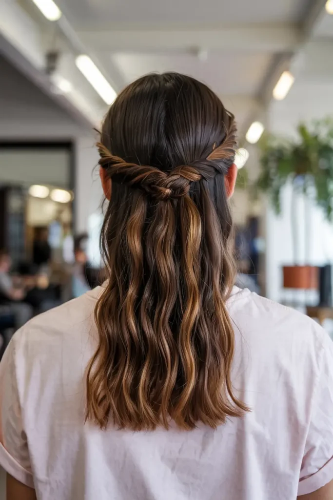 11. Twisted Half Up Style