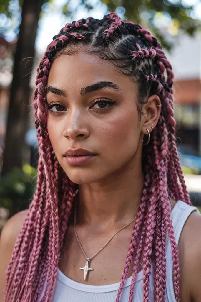12. Colorful Box Braids