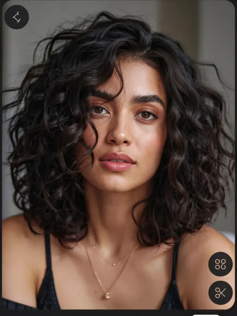 15 Wolf Cut Curly Hair Looks You’ll Love 12 12. Curly Wolf Cut with Side Part