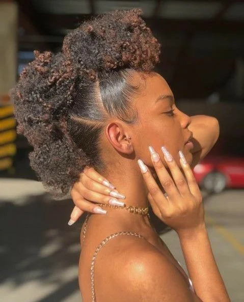 Curly Faux Hawk Style