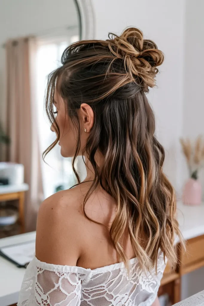 13. Half Up High Bun