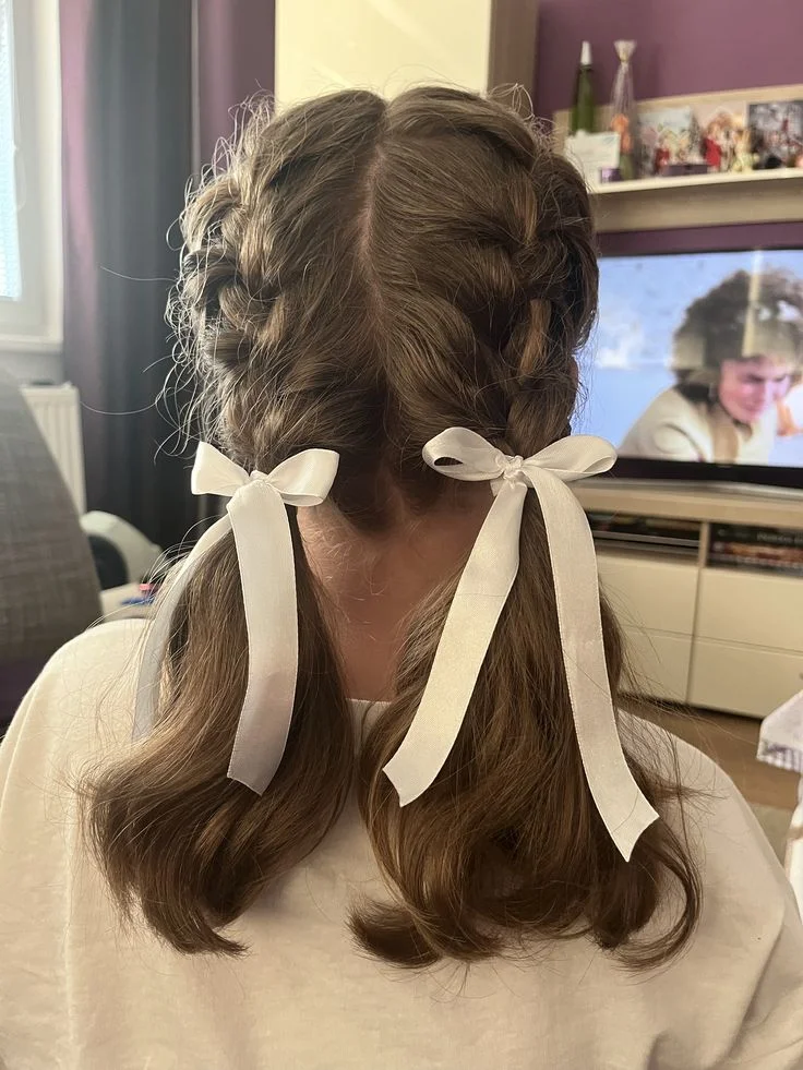 Two Pigtails with Bows
