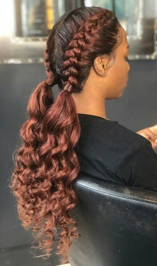 Two Pigtails with Curly Ends