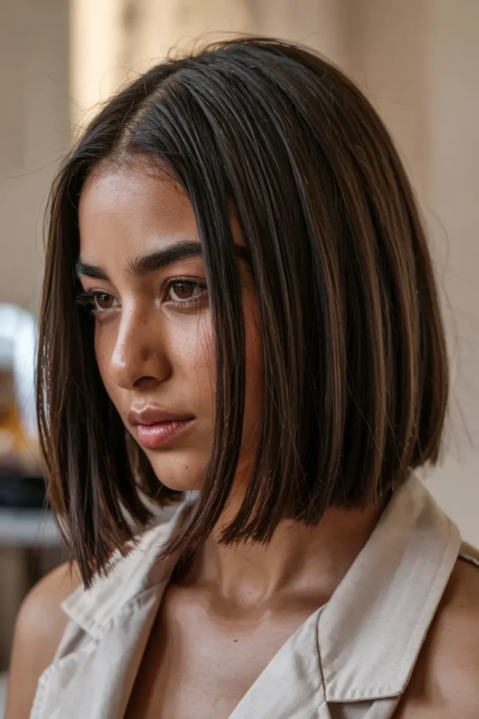 Hot Baddie Hairstyles Latina Straight hair Looks You Need 2 2. Glossy Blunt Bob