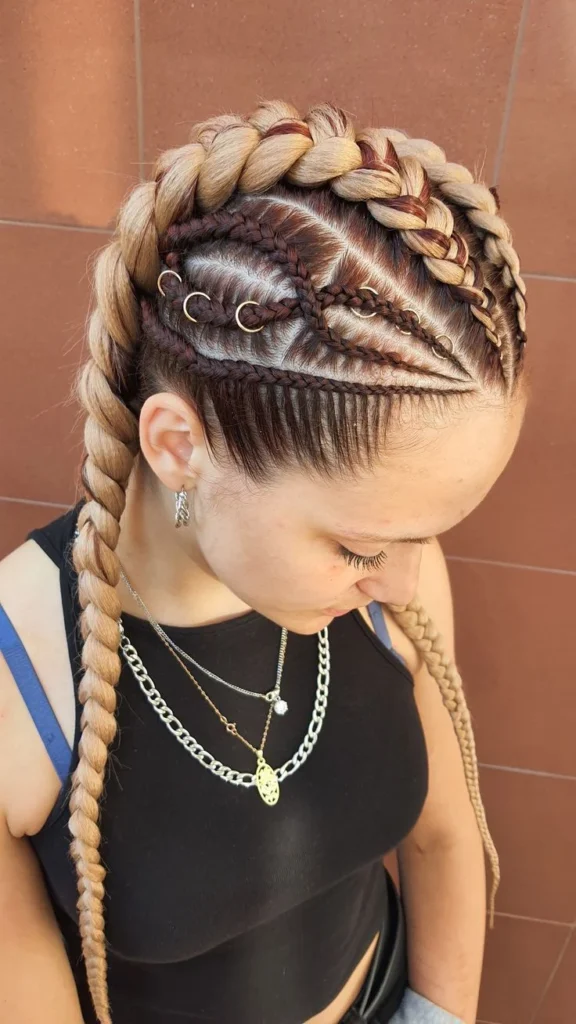 Two Pigtails with Scalp Design