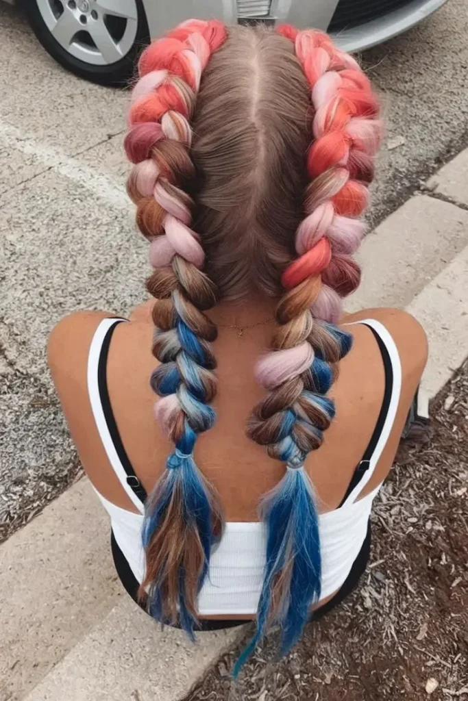 Two Pigtails with Yarn Accents