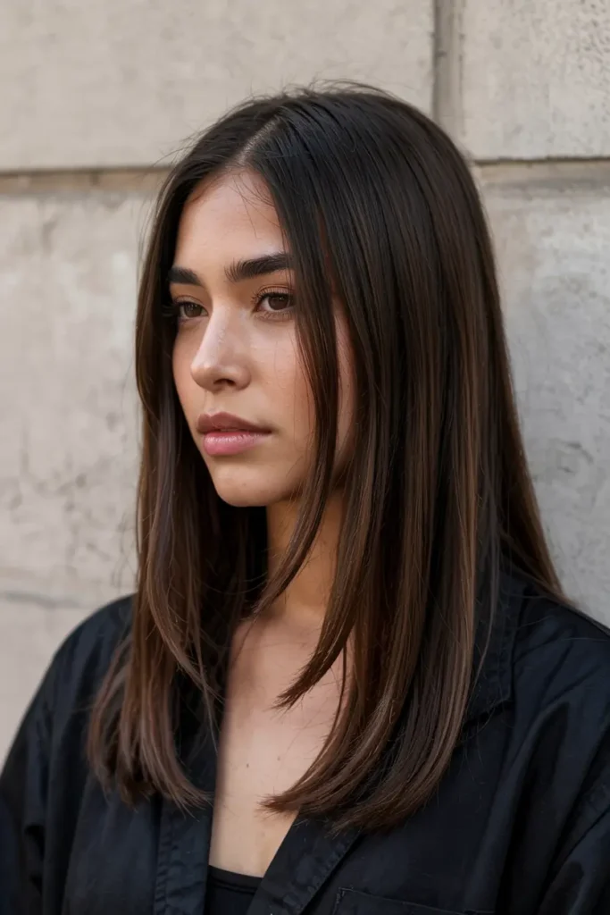 Hot Baddie Hairstyles Latina Straight hair Looks You Need 3 3. Middle Part Straight Layers