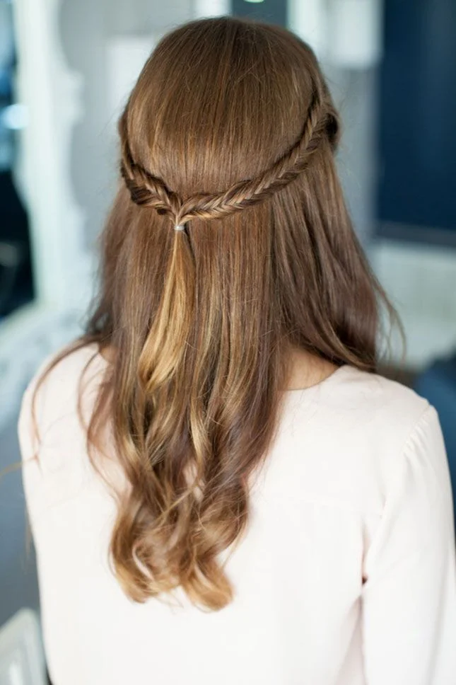 Fishtail Braid Half-Up