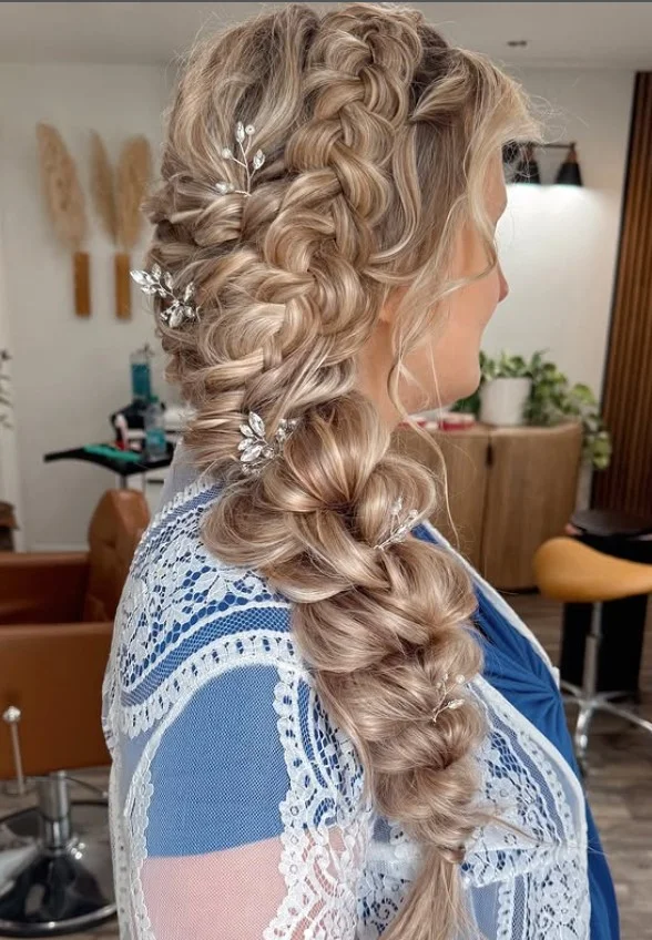 Simple Side Braid Wedding Style