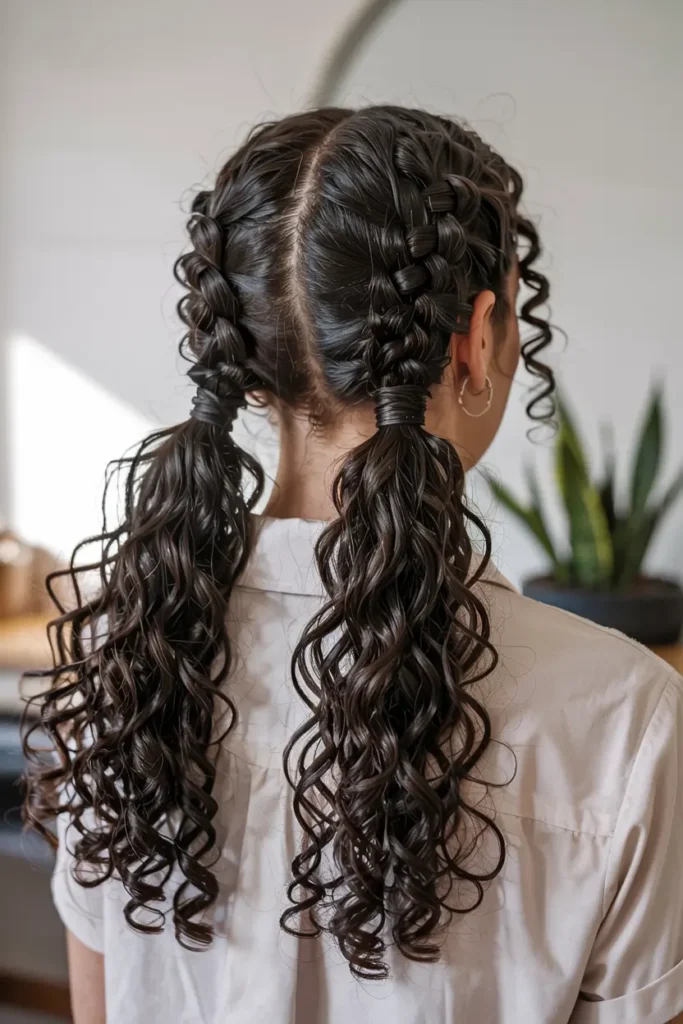 4. Defined Curly Pigtails