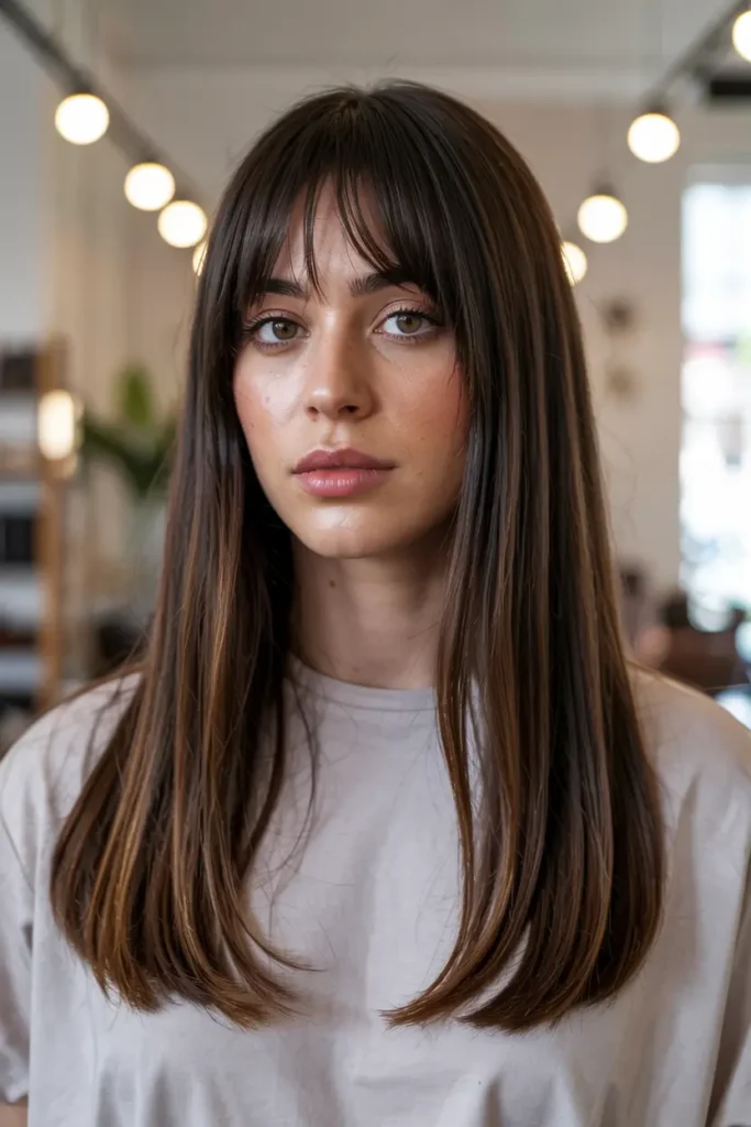 Hot Baddie Hairstyles Latina Straight hair Looks You Need 4 4. Long Straight Hair with Bangs