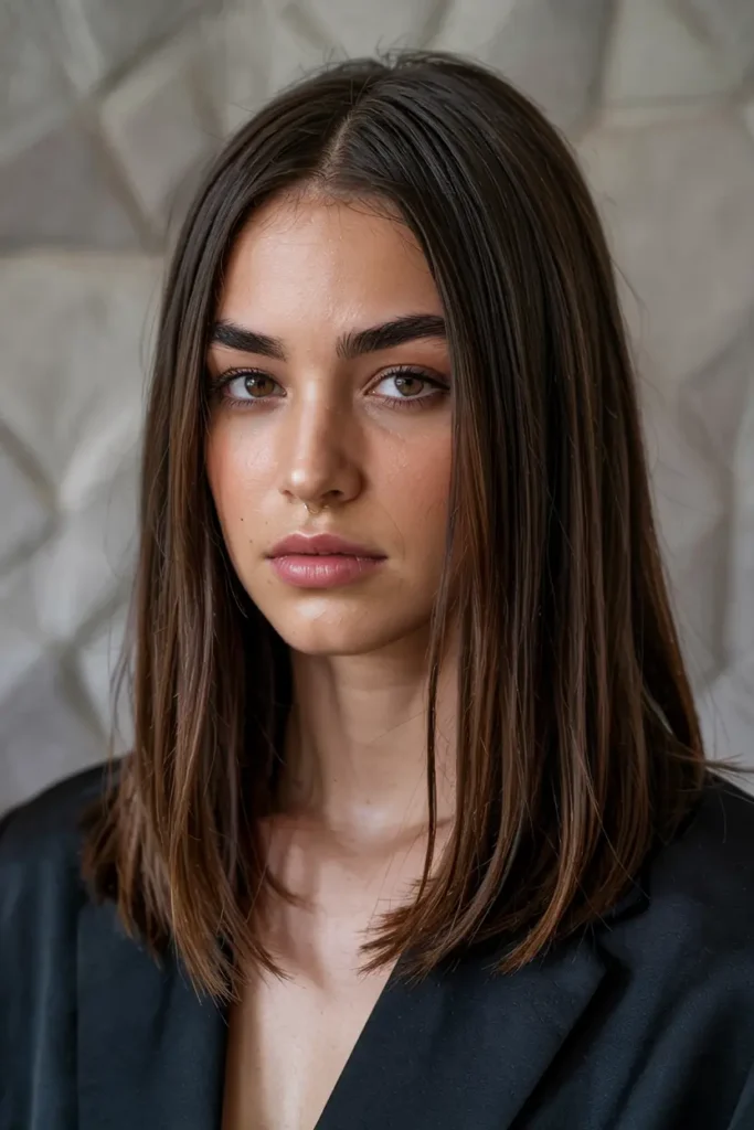 4. Slick Middle Part Straight