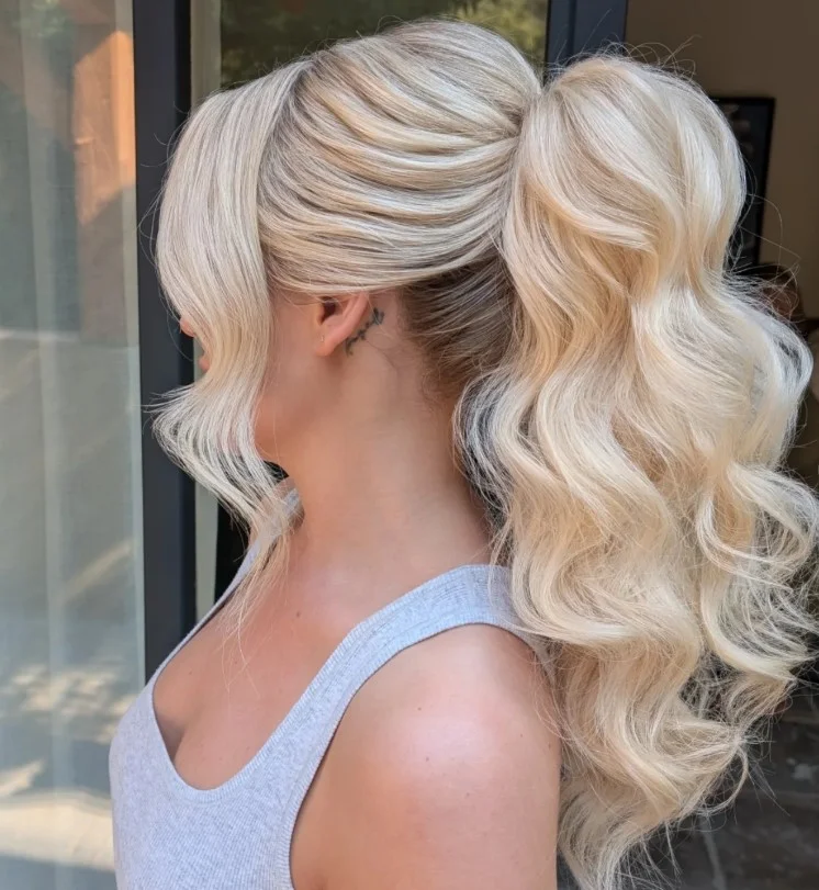 Minimalist Ponytail Wedding Hair