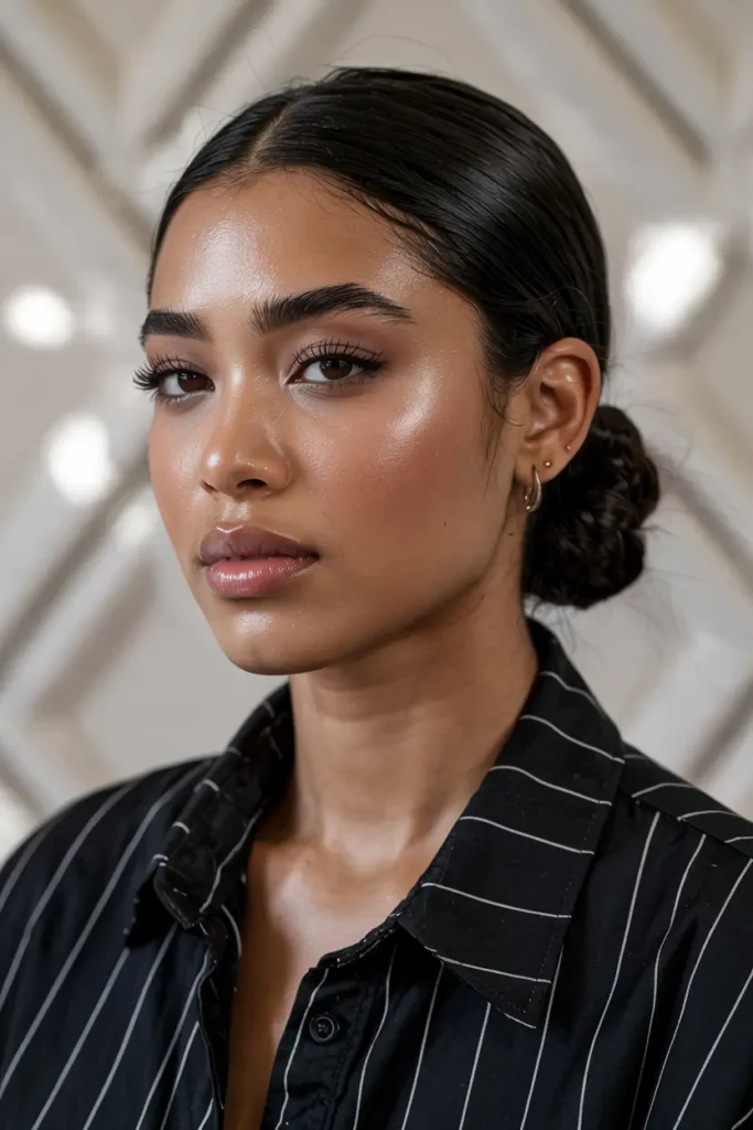 Hot Baddie Hairstyles Latina Straight hair Looks You Need 5 5. Slicked Back Low Bun