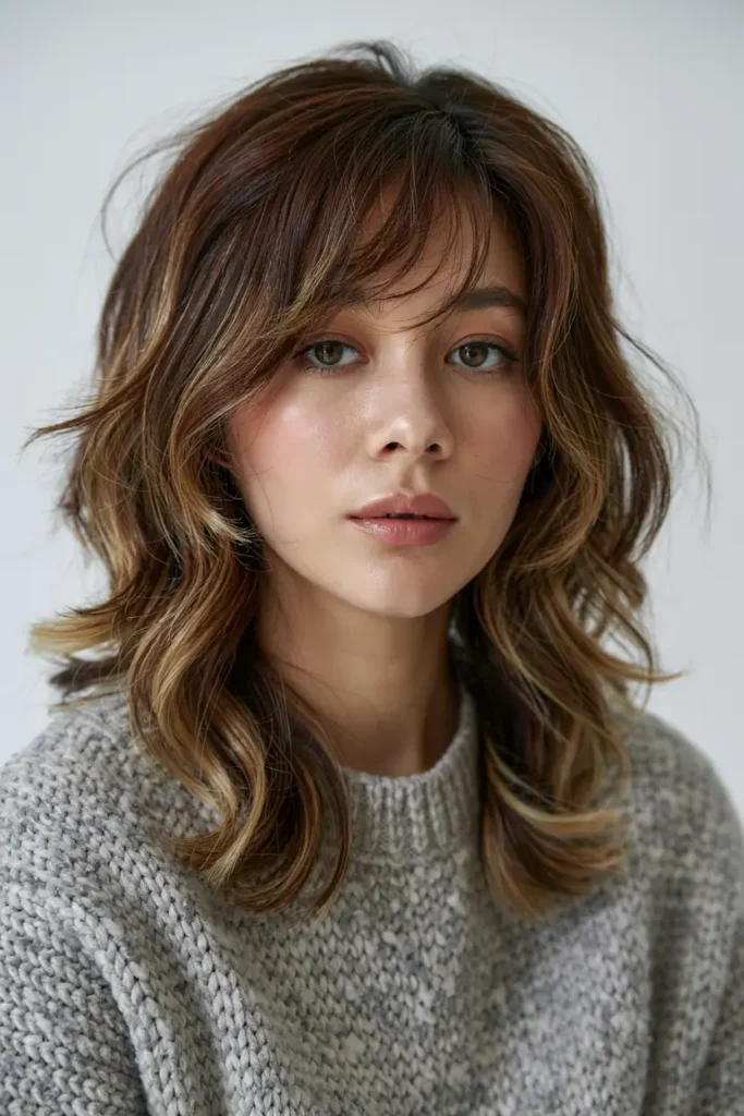 5. Textured Korean Wolf Cut