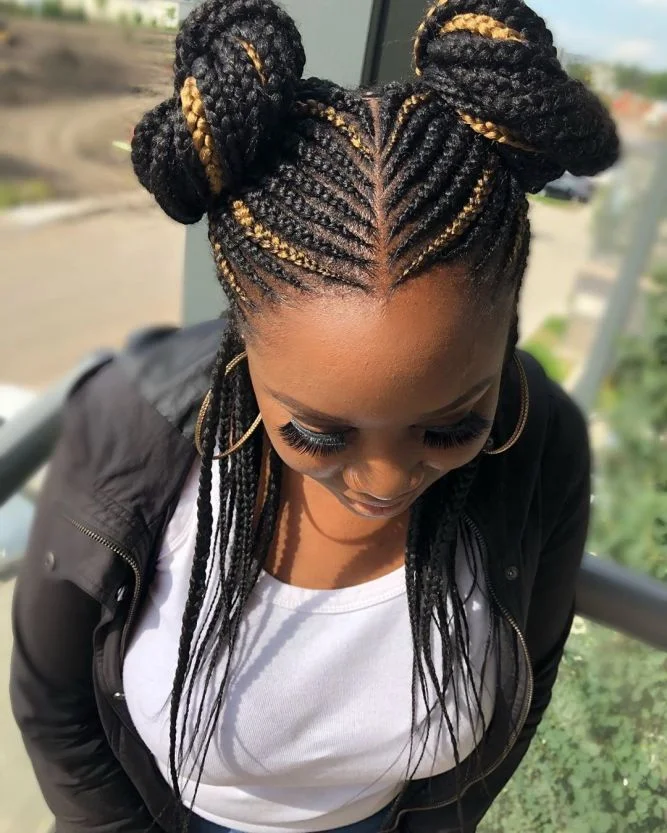 Micro Braid Pigtail Buns
