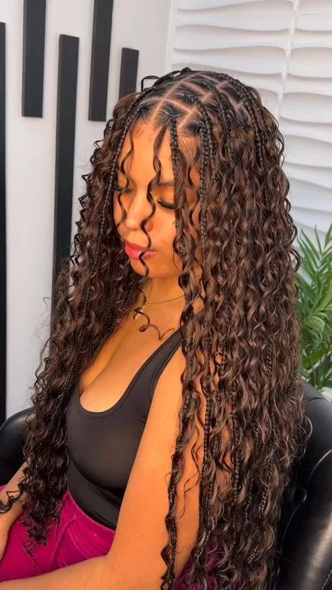 Goddess Braids with Tendrils