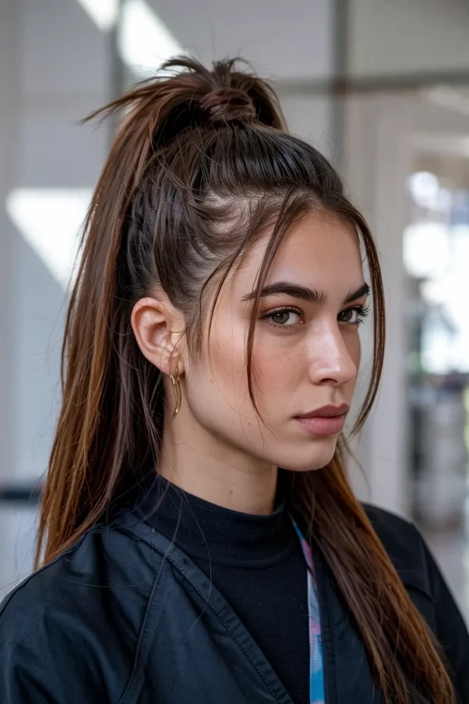 7. High Ponytail Updo