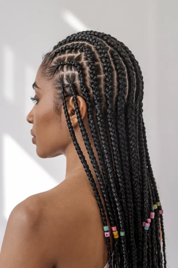 7. Knotless Braids with Beads