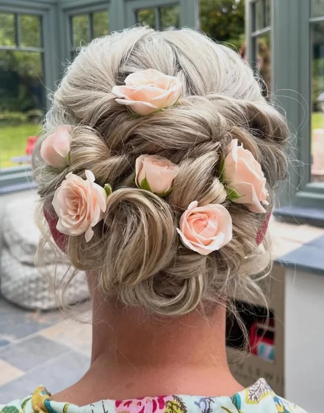 Floral Tuck Wedding Hair